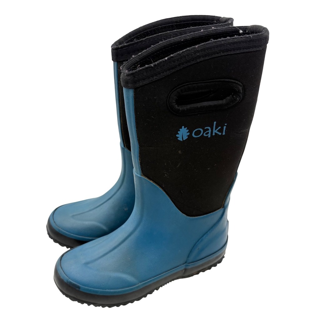 Oaki Rain Muck Boots Kids 11 Blue Neoprene Waterproof Pull On Chore Gorpcore